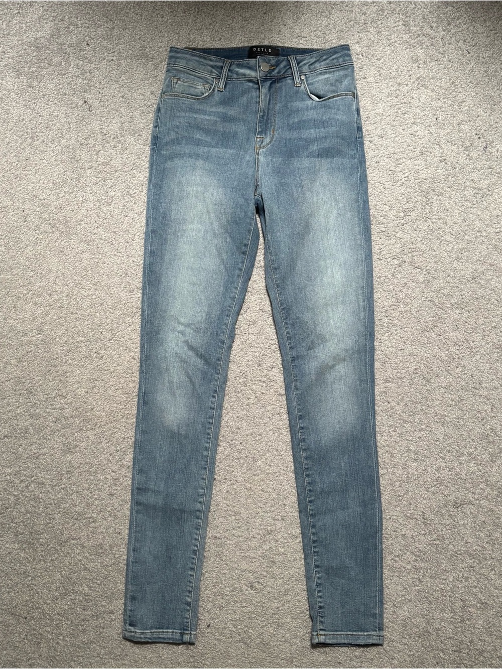 DSTLD High Rise Light Wash Skinny Jeans